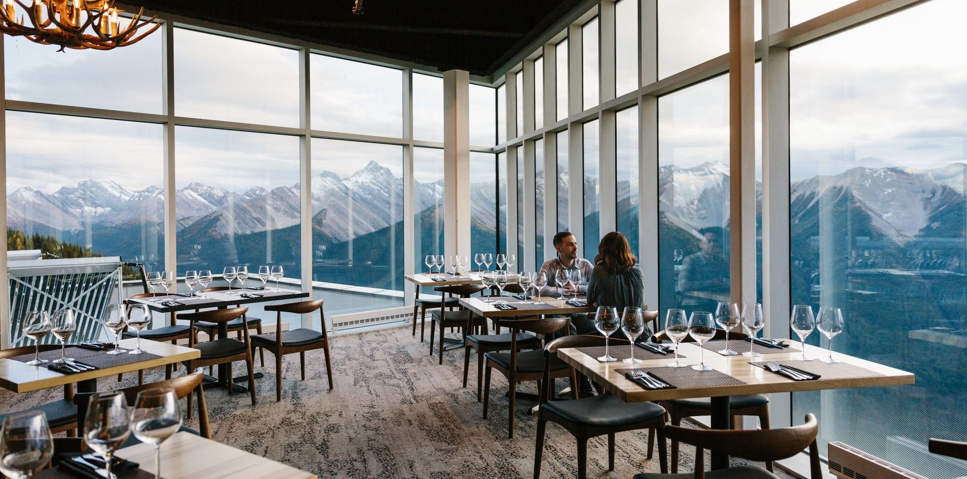 Food & Drink Banff Gondola Sky Bistro Couple.