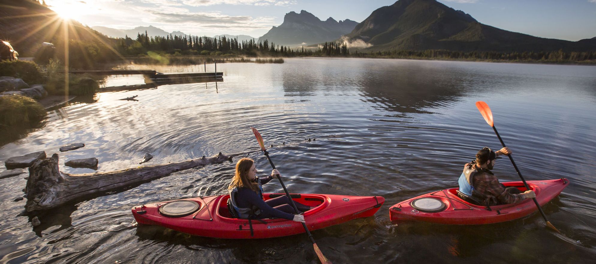 Kayaking Vermilion Lakes Banff National Park