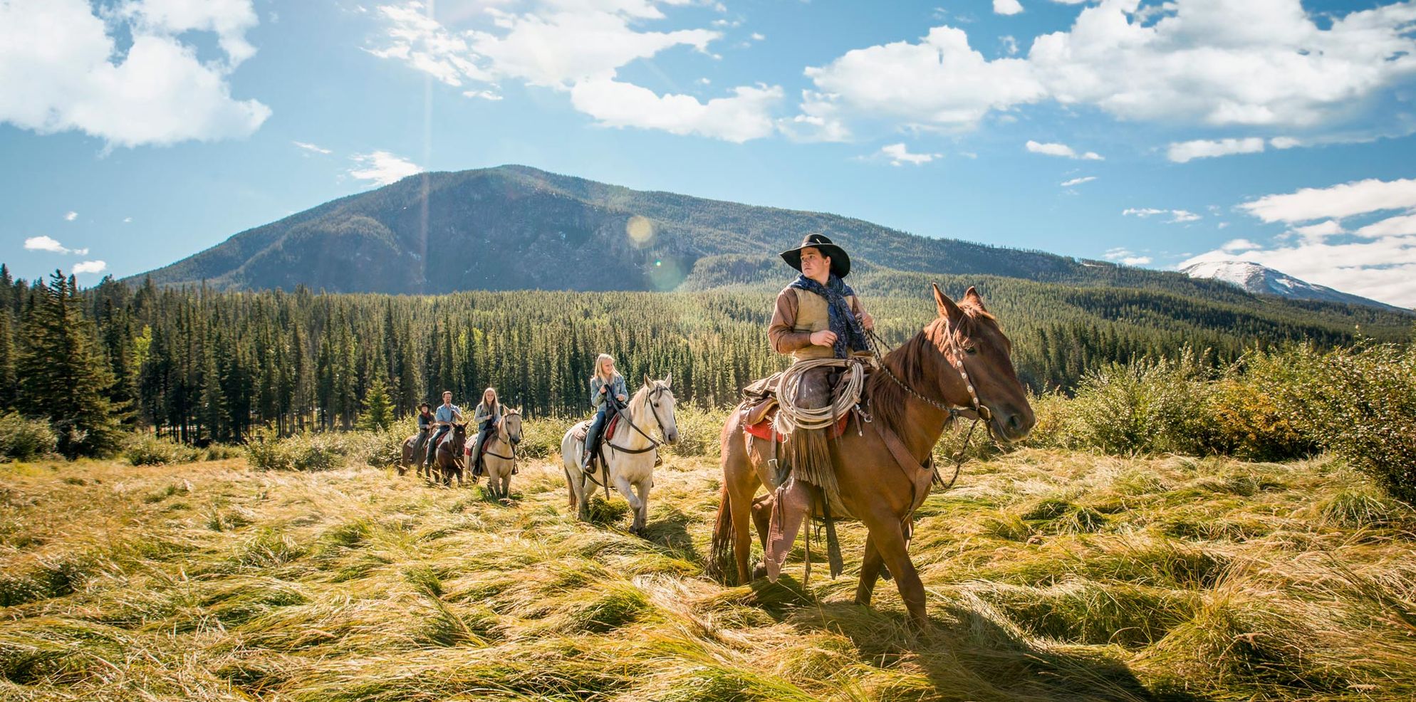 Horseback riding through Banff National Parks stunning high country is the perfect way to see glaciers, emerald lakes, and towering mountains perched atop your horse.