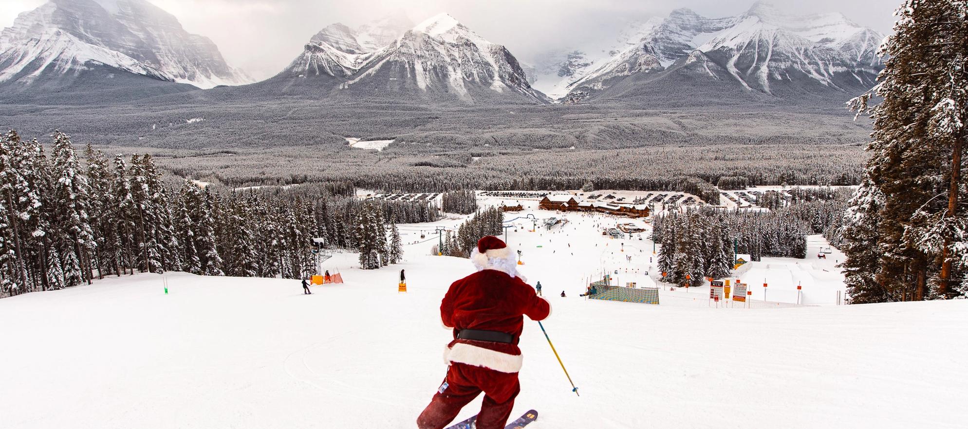 Ski with Santa at Lake Louise Ski Resort