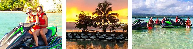 Setting off on a jet-ski trip, Guadeloupe