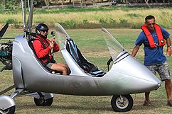 Setting off on a gyrocopter trip