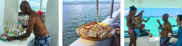 Lunch during the excursion to the Grand-Cul-de-Sac Marin