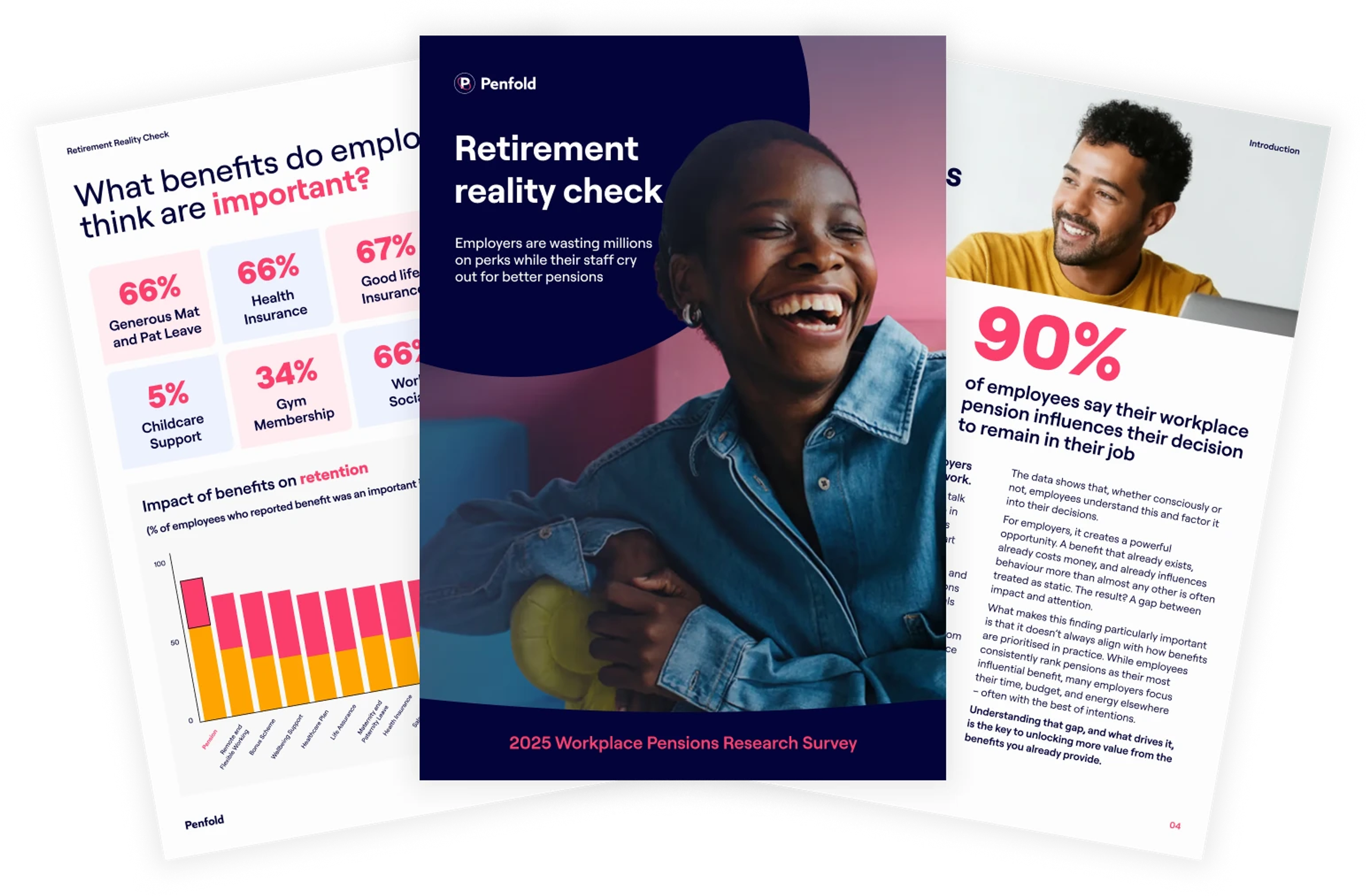 Image showing the cover and two internal pages from a guide titled "Retirement Reality Check"