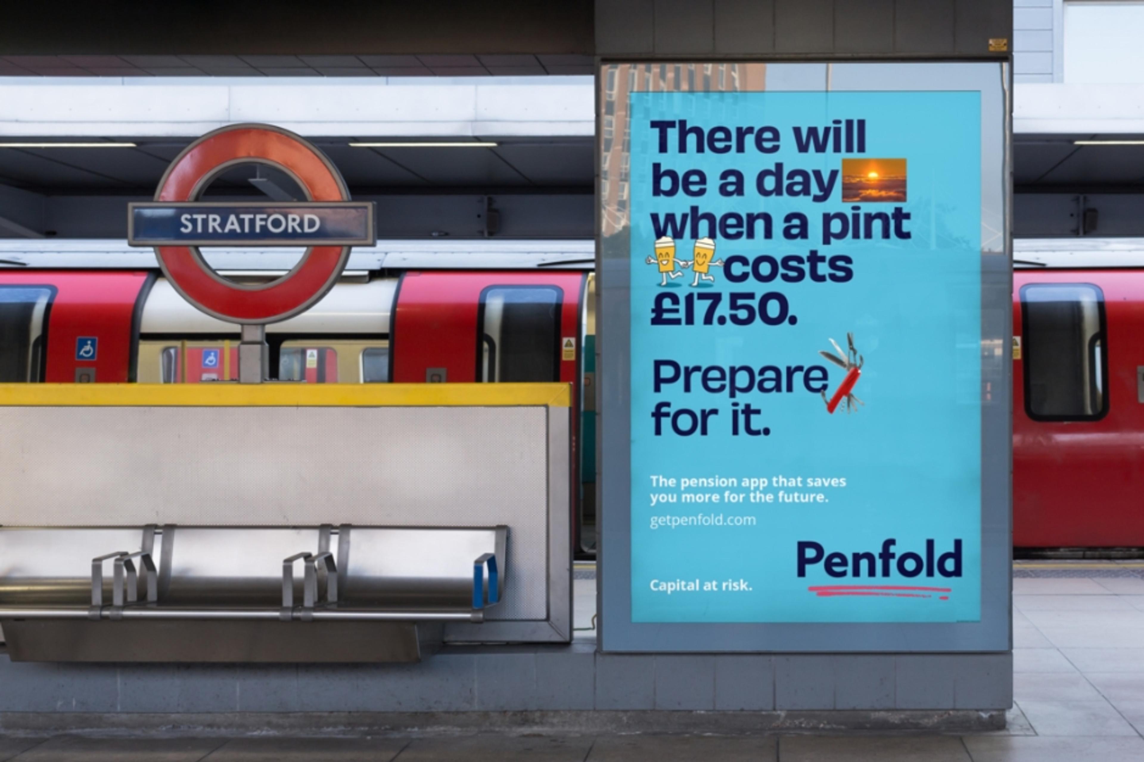 A photo of a Penfold advert at a London underground station