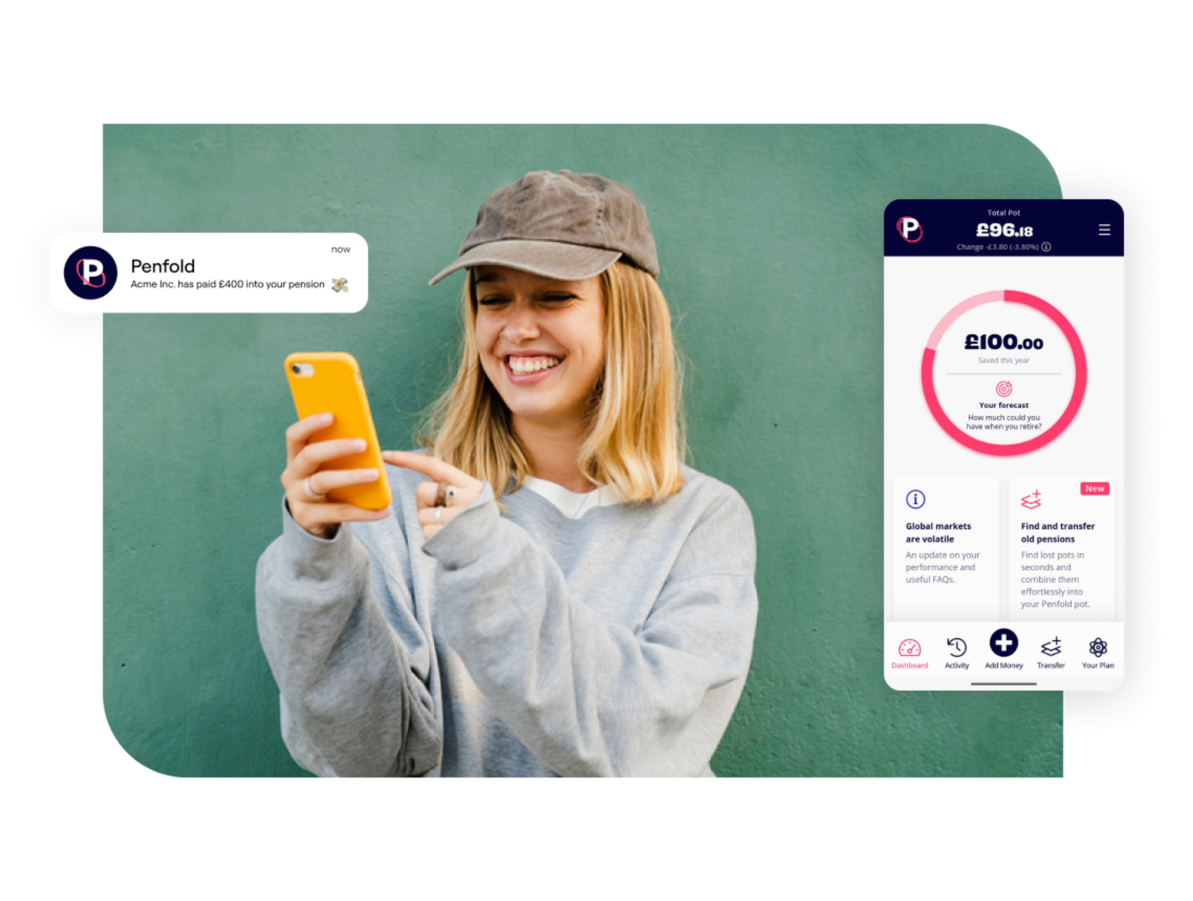 A photo of a woman looking at her phone