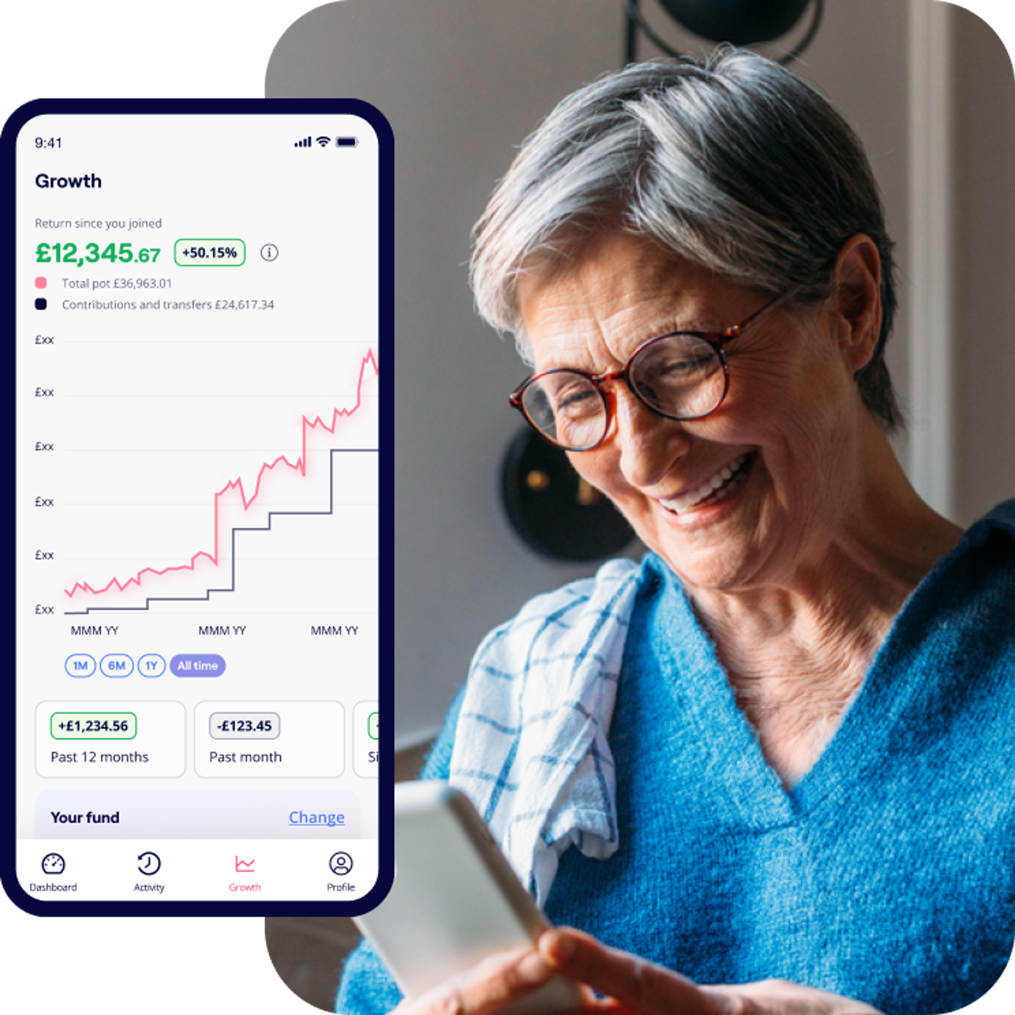 A photo of a smiling woman