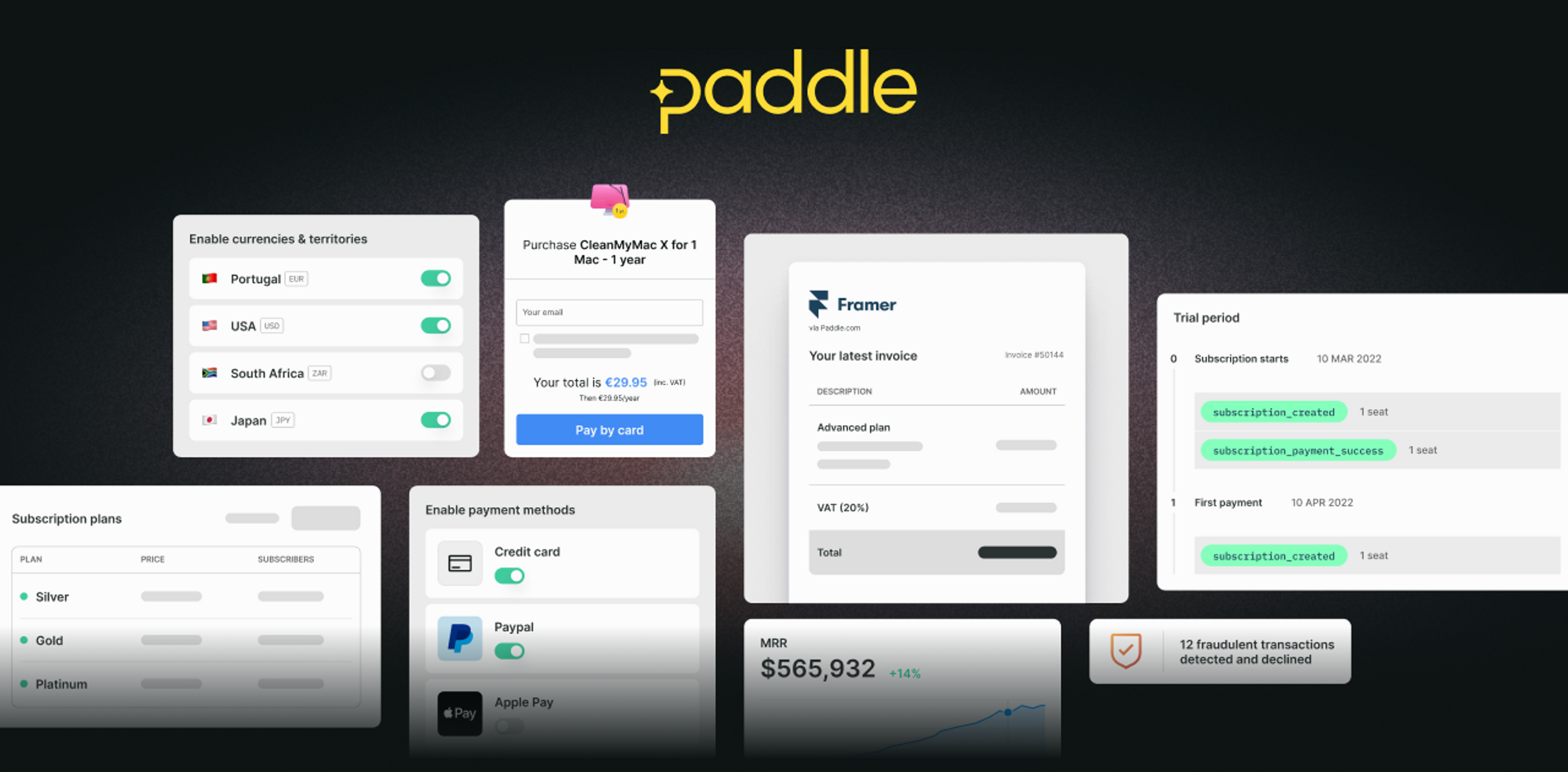 A graphic of Paddle's interface