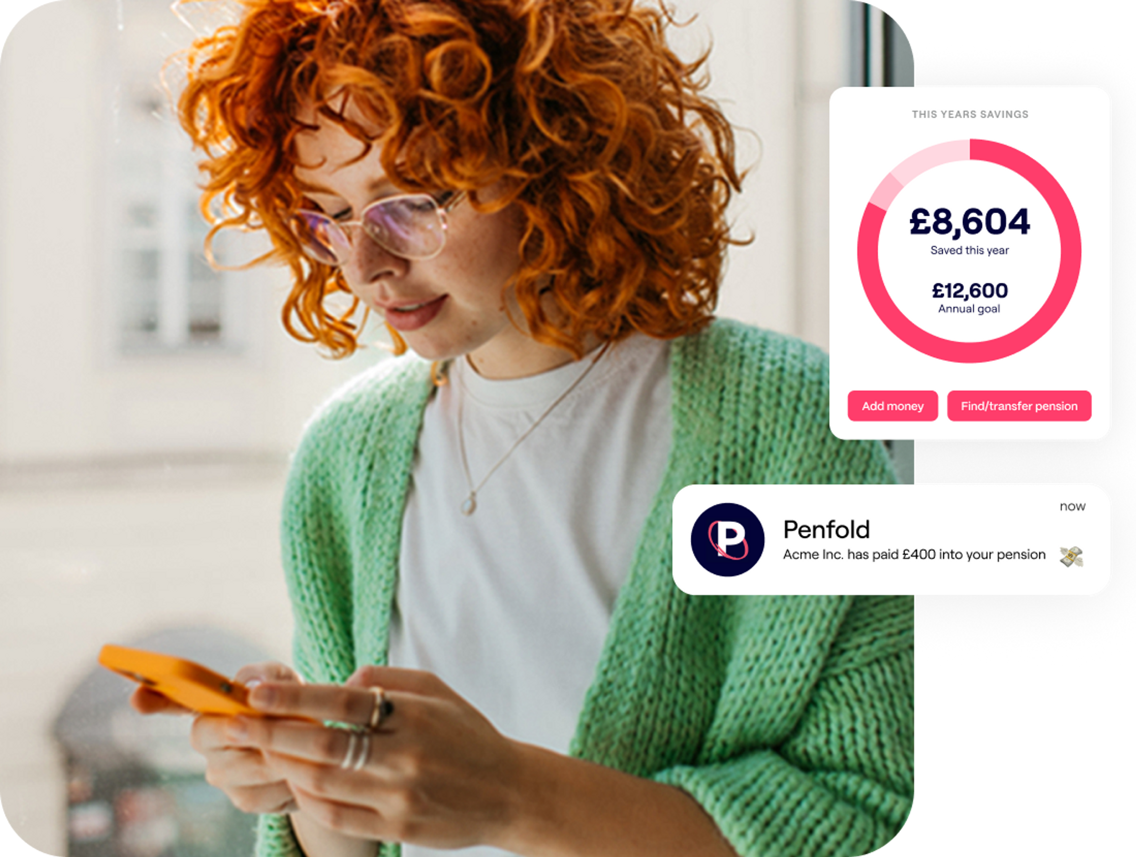 A photo of a woman looking at her phone