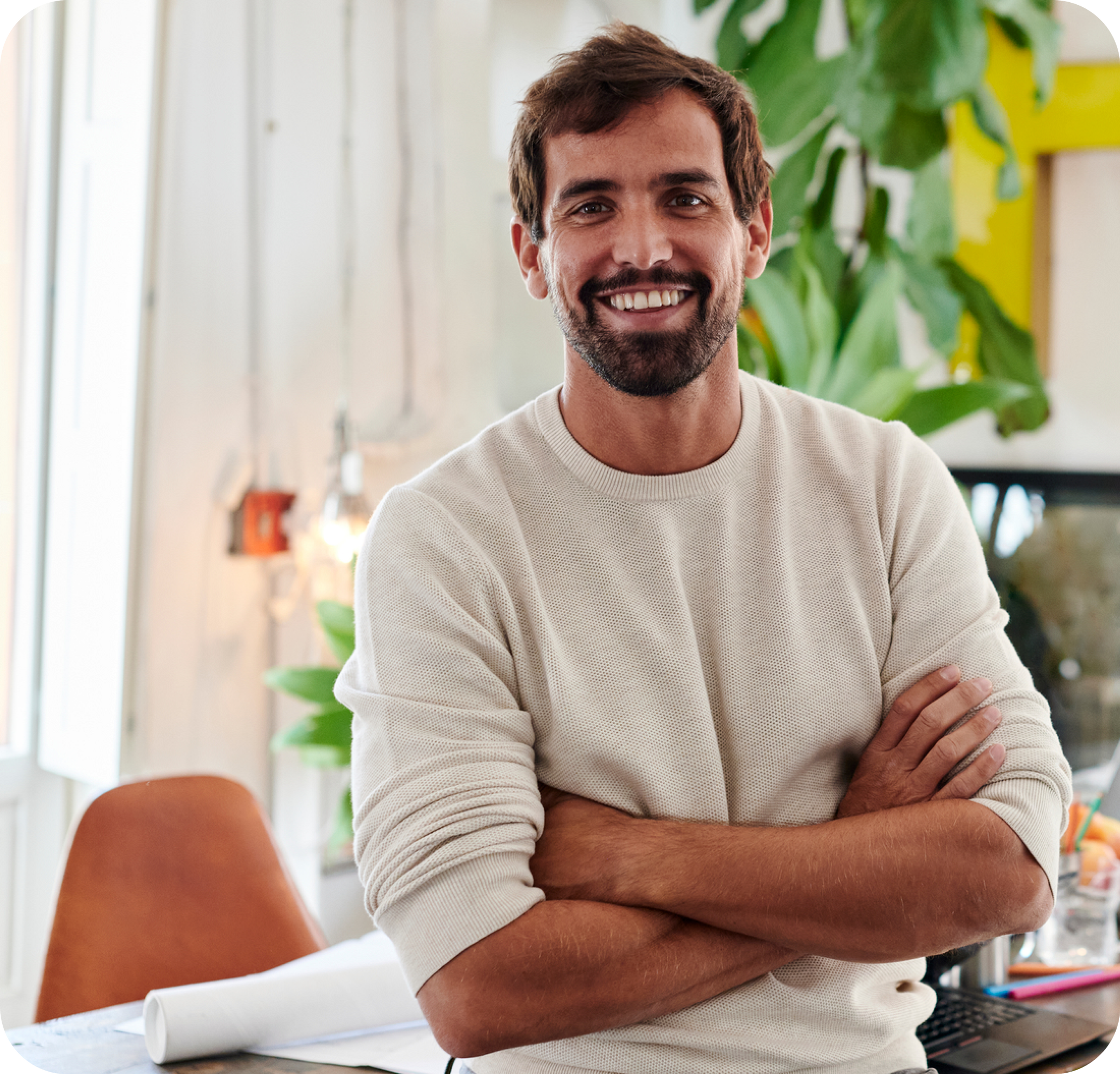 A photo of a man smiling