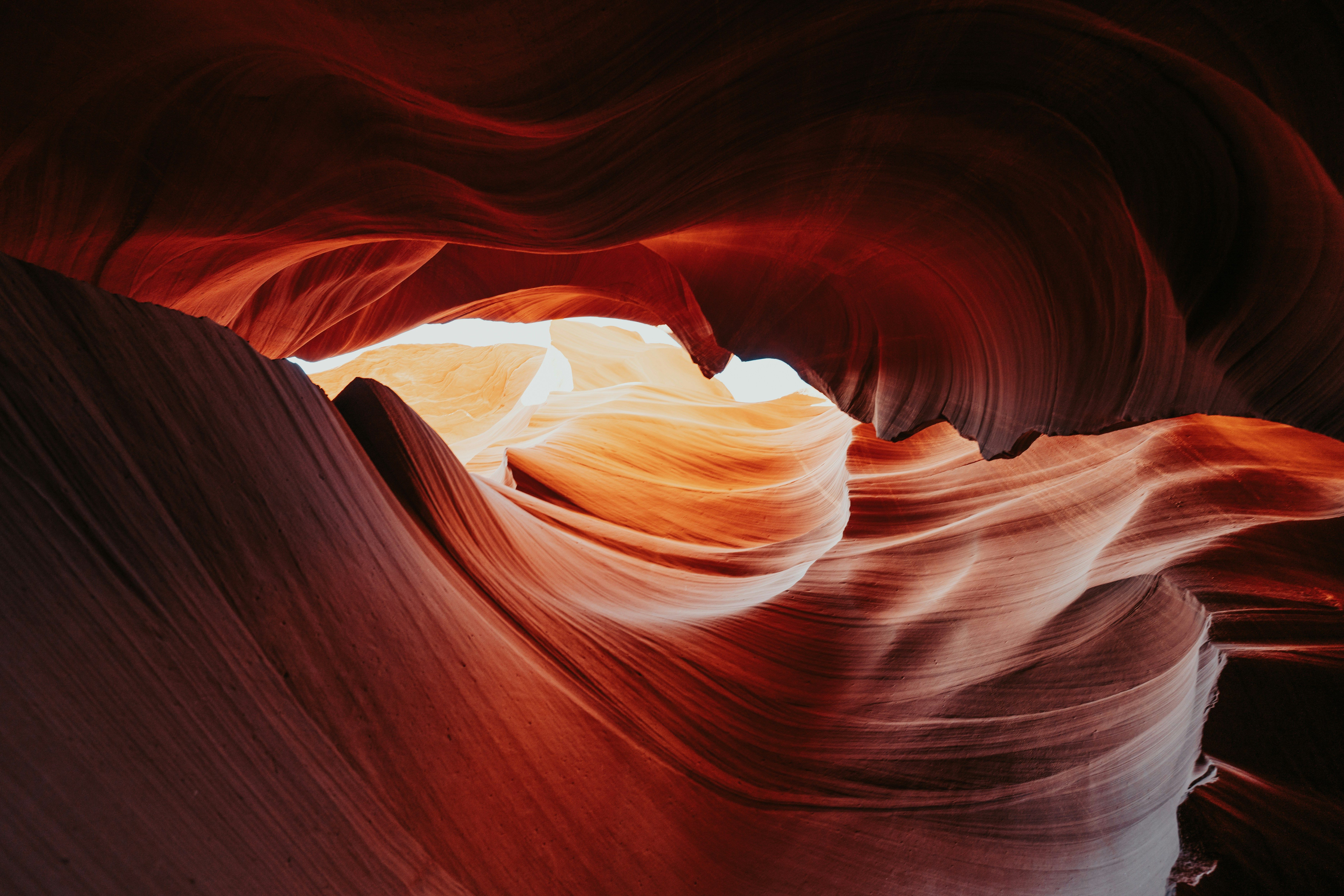 View of the sky framed by rocks in the Grand Canyon
