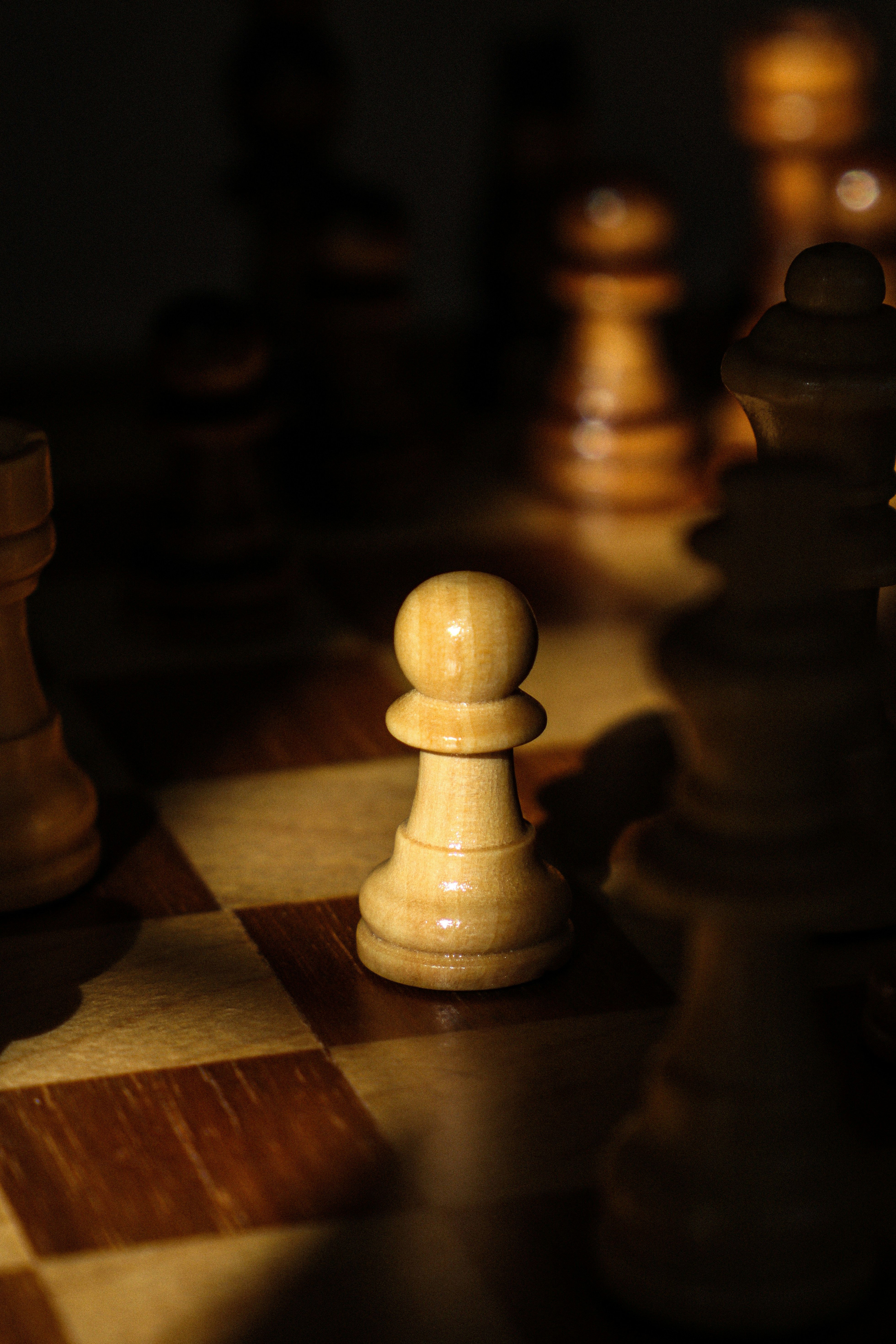 Close-up of a chess piece, the bishop