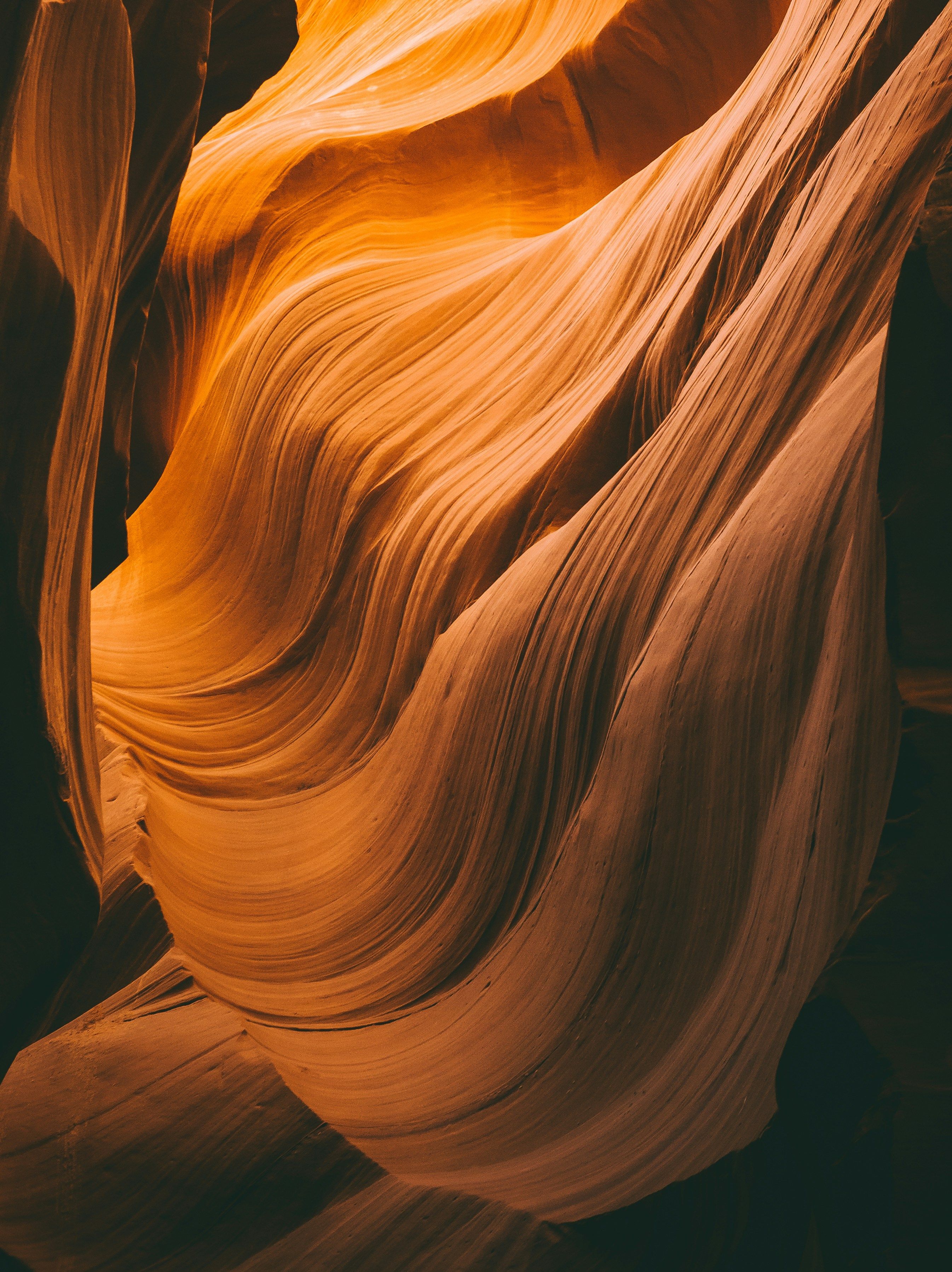 Orange glowing sandstone rocks like in a canyon