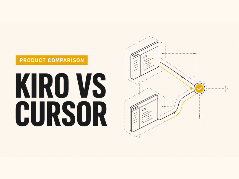 Kiro vs Cursor technical wireframe cover illustration