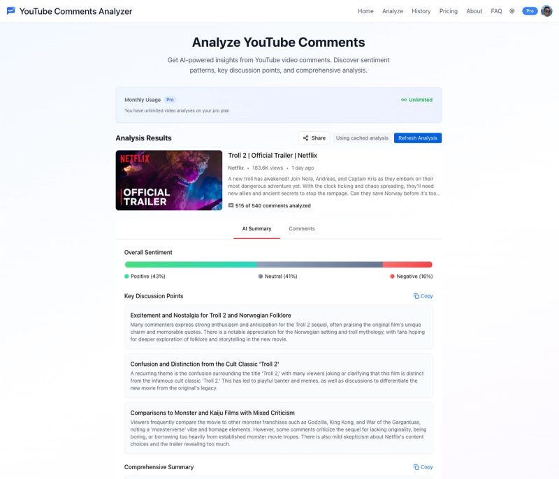 image of Youtube Comments Analyzer image of Youtube Comments Analyzer