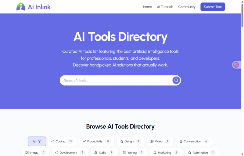 image of AIInLink AI Tools Directory