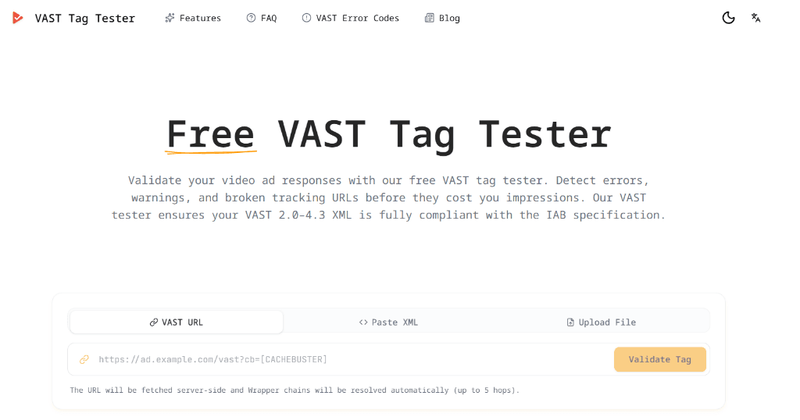 image of VAST Tag Tester image of VAST Tag Tester
