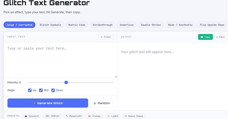 image of Glitch Text Generator