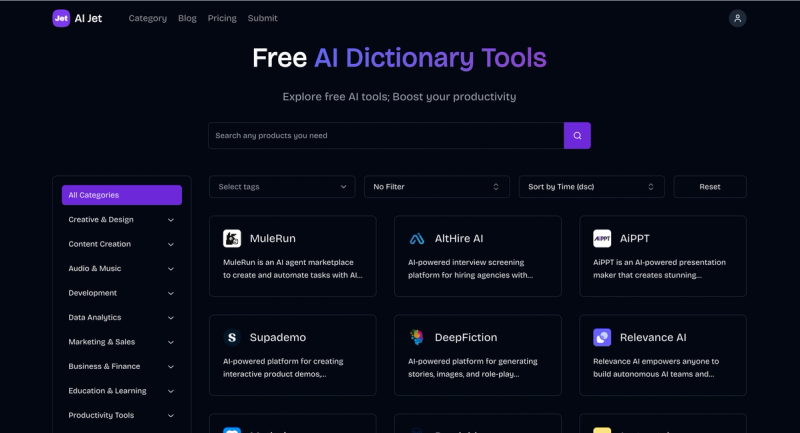 image of Free AI Tools Directory AIJet