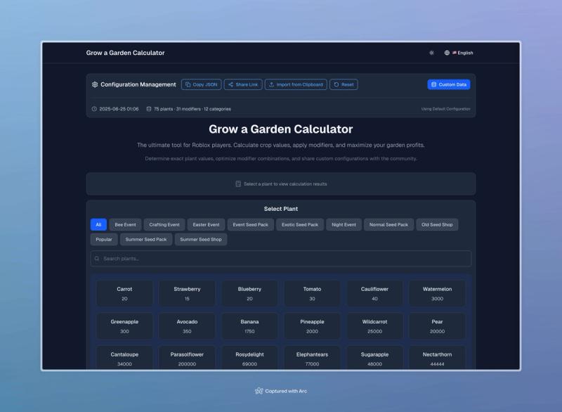 image of Grow a Garden Calculator