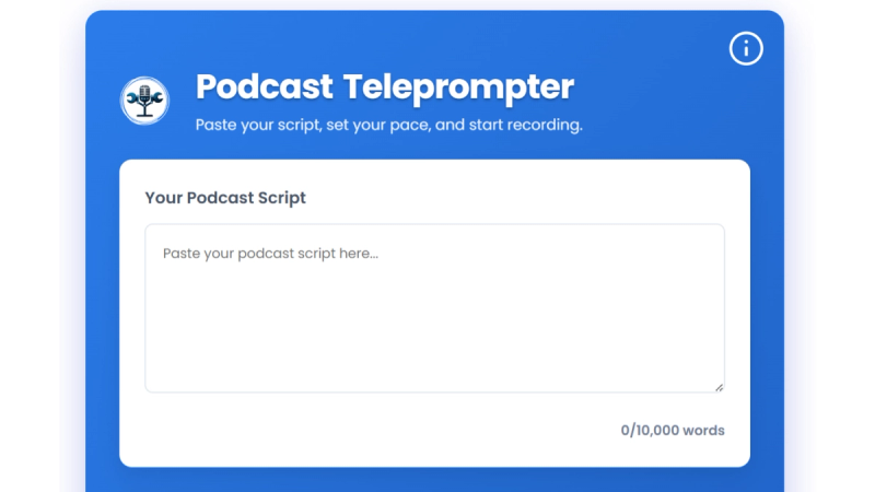 image of Free Podcast Teleprompter
