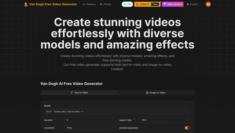 image of Van Gogh Free Video Generator