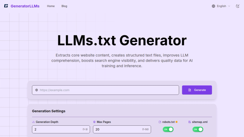 image of LLMs.txt Generator