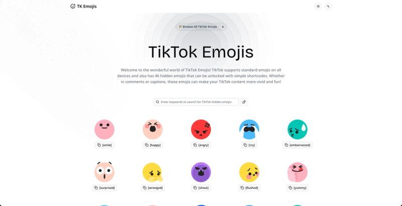 image of TikTok Emojis Codes