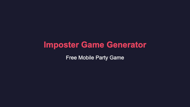 image of Imposter Game Generator