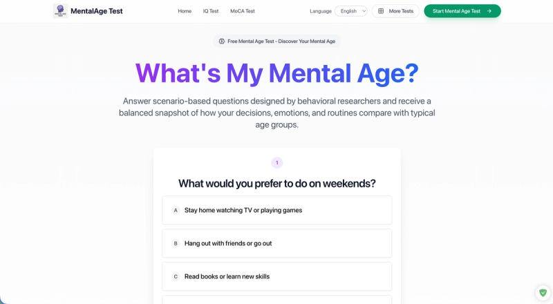 image of Mental Age Test