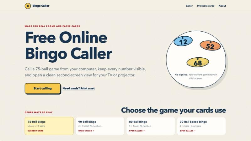 image of Free Online Bingo Caller