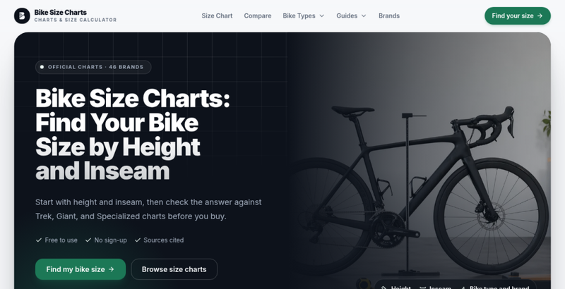 image of Bike Size Charts