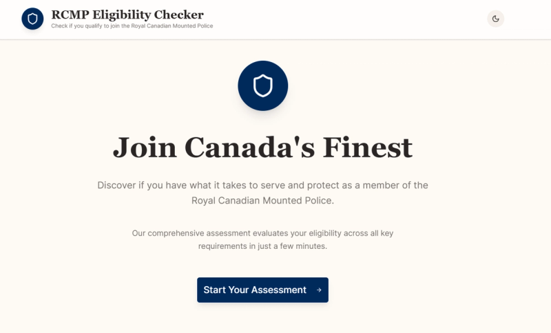 image of RCMP Eligibility Checker