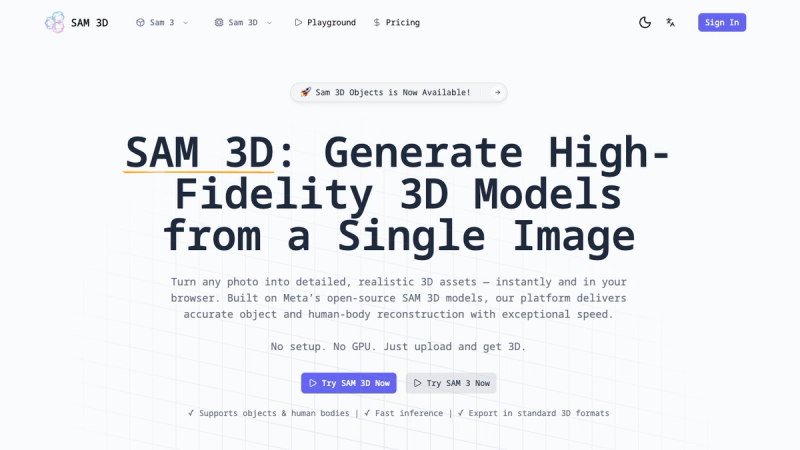 image of SAM 3D image of SAM 3D