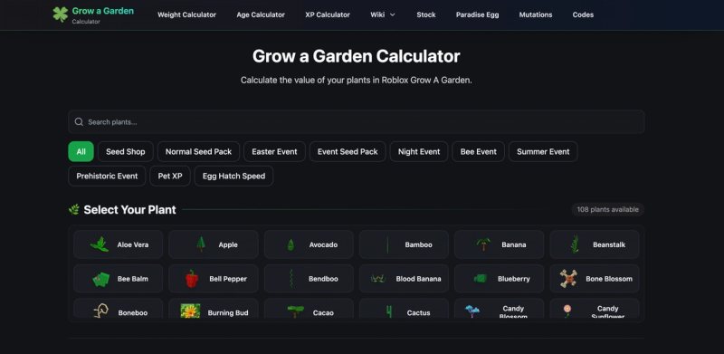 image of Grow A Garden Calculator
