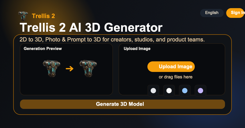 image of Trellis 2 AI 3D Generator