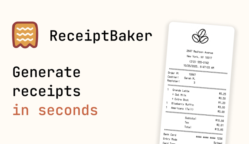 image of Receipt Baker image of Receipt Baker