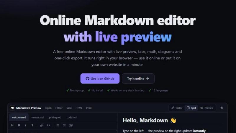 image of Markdown Preview Editor