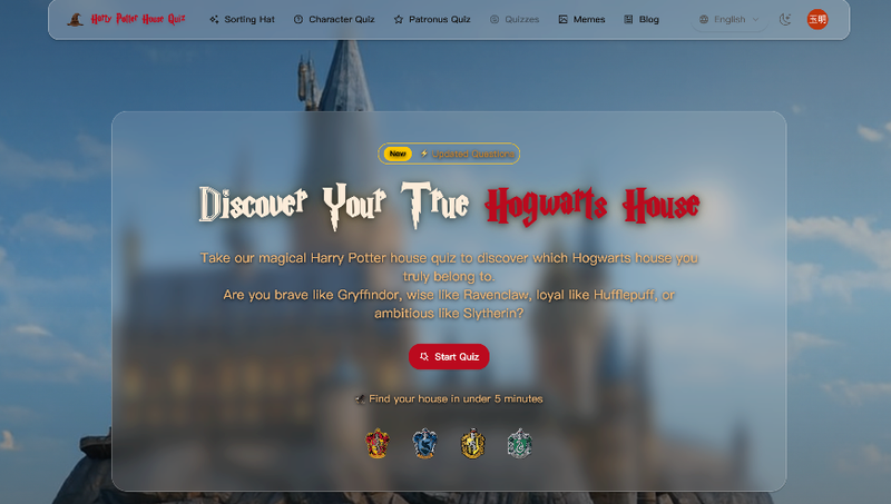 image of Harry Potter House Quiz ORG 