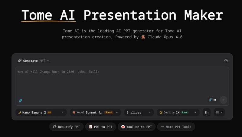image of Tome App AI