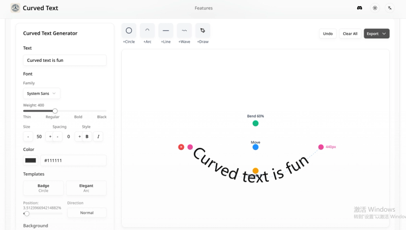 image of Curved Text