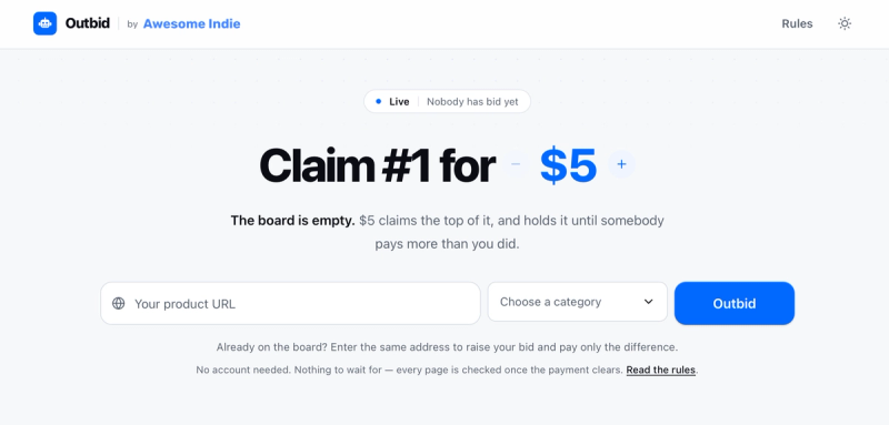 image of Outbid by Awesome Indie image of Outbid by Awesome Indie