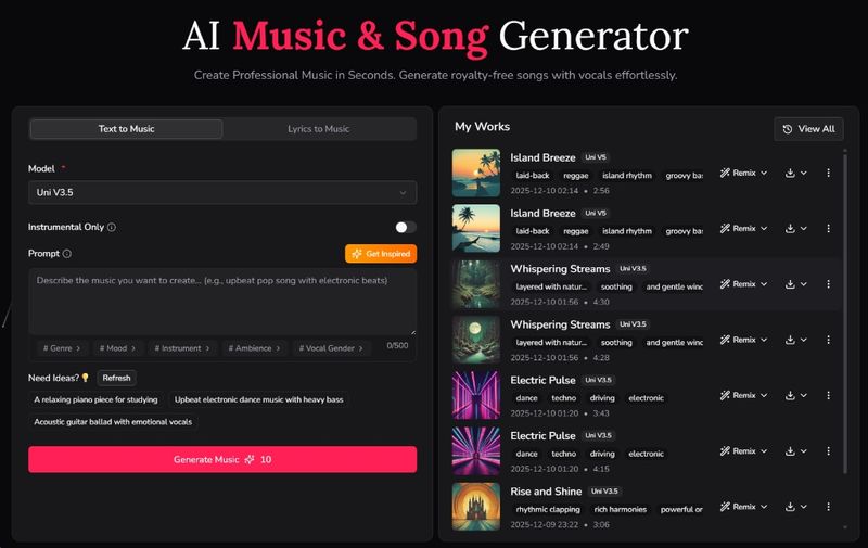 image of UniMusic AI