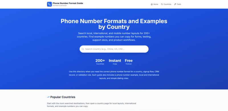 image of Phone Number Format Guide