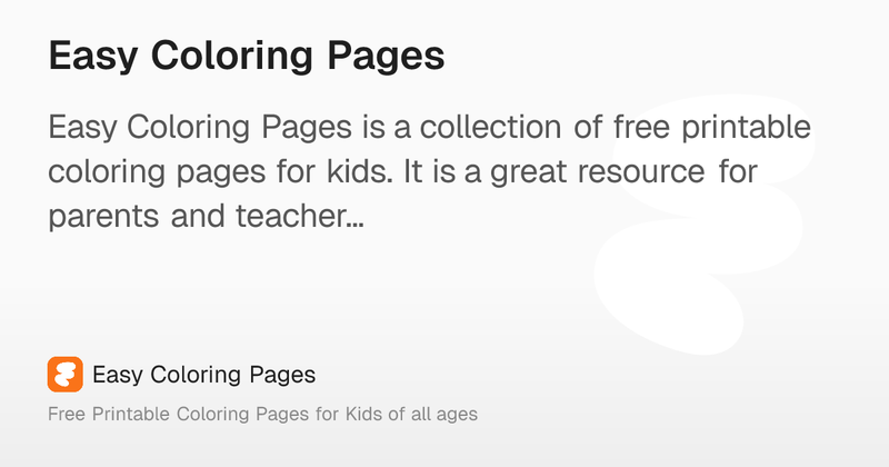 image of Easy Coloring Pages