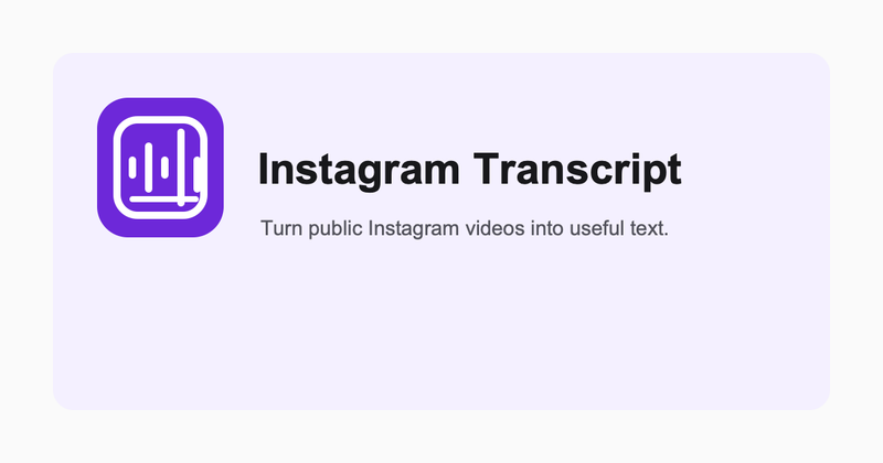 image of Instagram Transcript