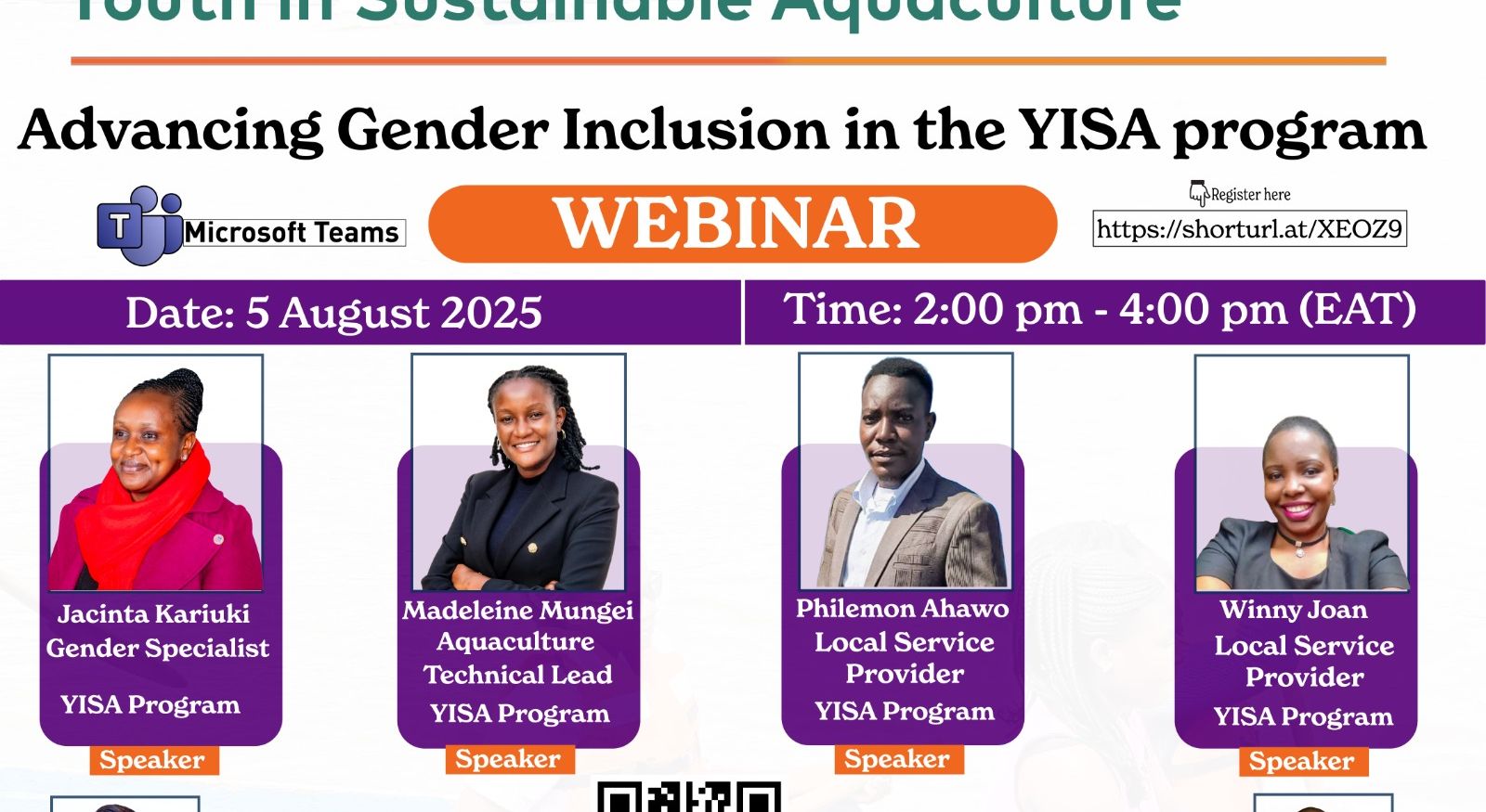 YISA Program, Advancing Gender Inclusion flyer
