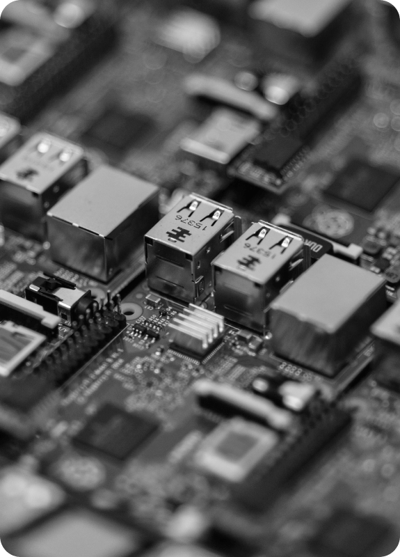 A close up of a manufactured chip
