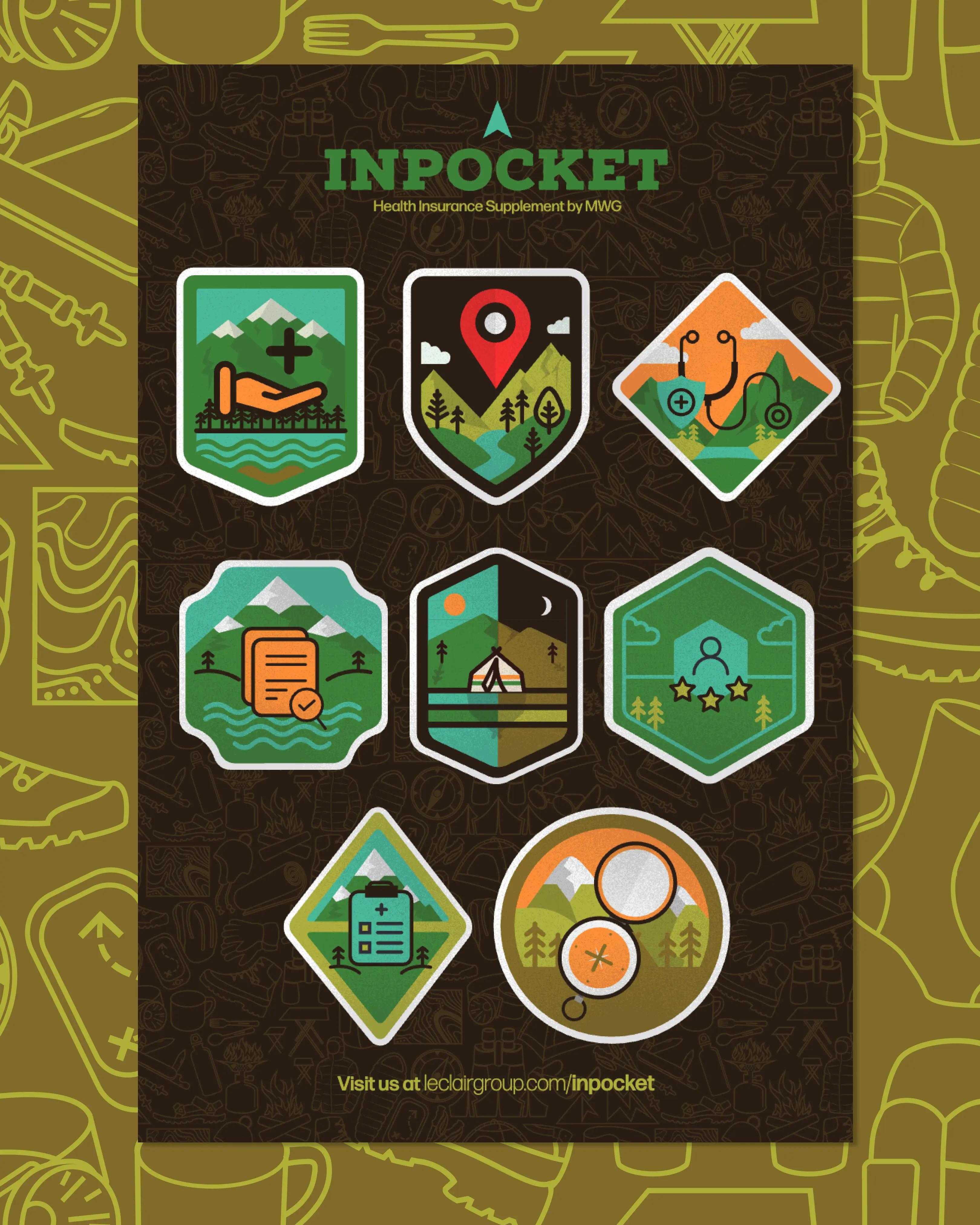 InPocket Product Identity Case Study - Sticker Sheet