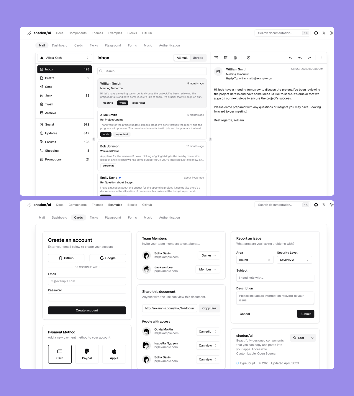 Streamlined development using premade UI library